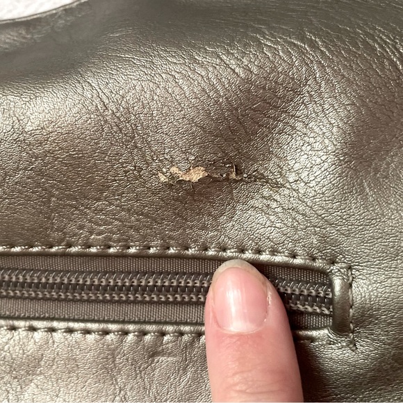 Charming Charlie gray faux leather bag with breading🤍 - Picture 3 of 5